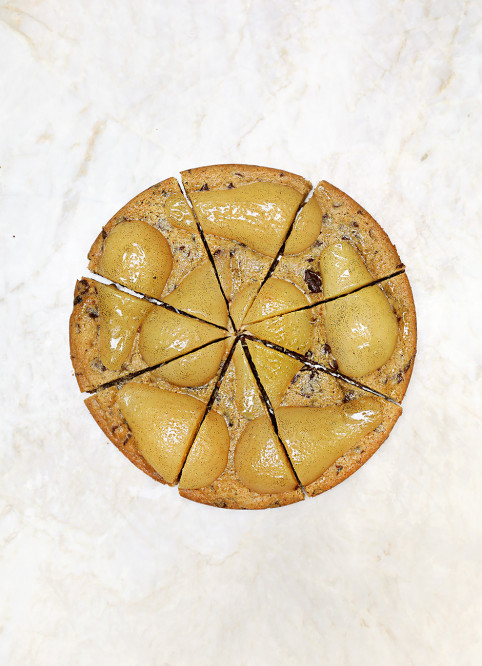 Cookie-Pizza Pear Chocolate