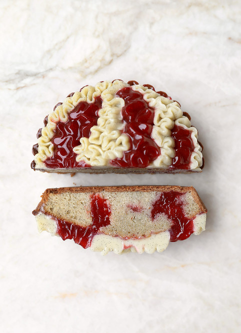 Strawberry Vanilla Marble Cake