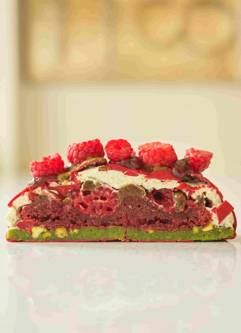 Raspberry and Pistachio Trompe l'œil