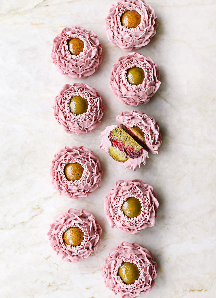 Raspberry Pistachio Flower