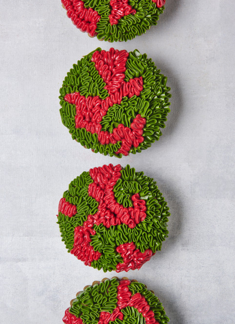 Matcha-Raspberry Marble Cake